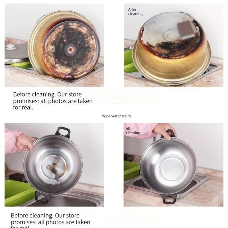 3PCS Magic Cleaning Sponge Rust Remover – Multi-Purpose Emery Pad, Powerful Stain & Grease Cleaner for Kitchen.