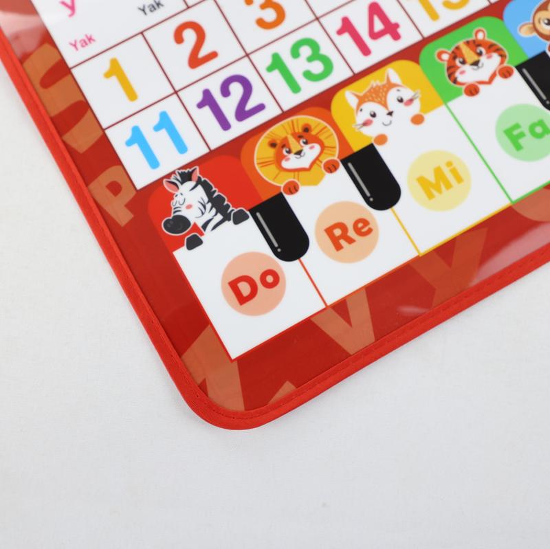 Kids' English-Spanish Alphabet Poster - Fun Bilingual Learning for ABC & Basic Vocabulary with Number Chart, Perfect for Early Education educational language learning toy