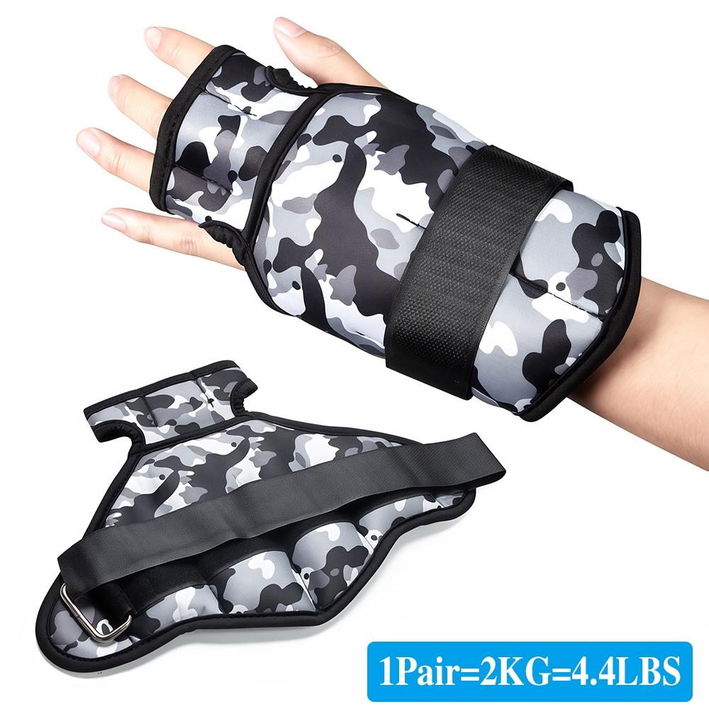 1 Pair Wrist Weighted Sandbags with Finger and Thumb Holes, Available in 1kg or 2kg for Men and Women Training Gloves for Boxing and Running Sports Fitness