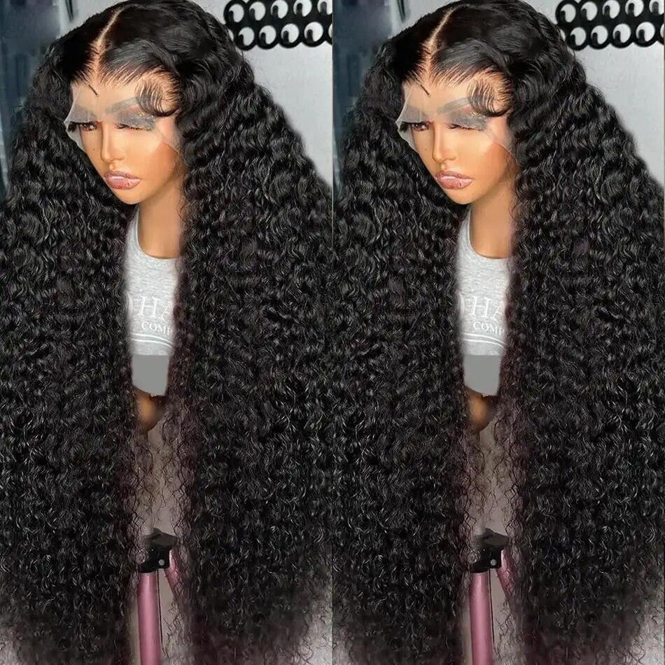 Bling Hair Deep Wave 13x4 Lace Front Wig Human Hair 180% Density HD Transparent Deep Curly for Women Pre Plucked With Baby Hair Lace Frontal Human Wig Bling Hair Deep Wave 13x4 Lace Front Wig Human Hair 180% Density HD Transparent Deep Curly for Women Pre Plucked With Baby Hair Lace Frontal Human Wig
