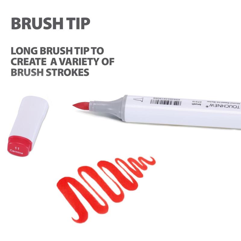 Dual Tip Marker Pen Set, 30/60/80/168 Colors Alcohol Soft Brush Markers, Art Markers for Lettering Cards Drawing Coloring Illustrations