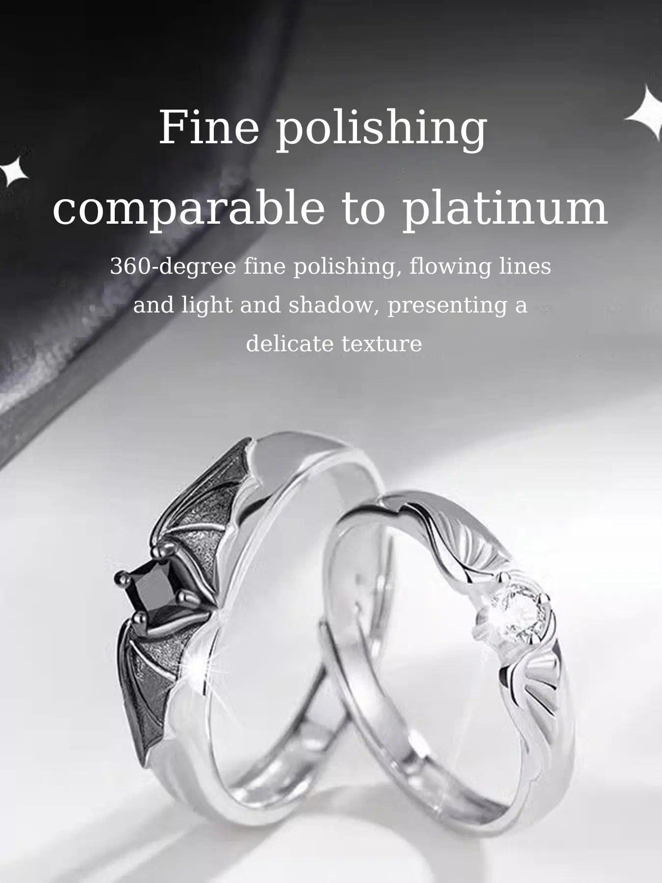 Angel & Devil Couple's Promise Ring Set — Matching Rings and Necklaces. Uniquely Designed, Making It the Perfect Gift for Girlfriends, Boyfriends, and Lovers—Ideal for Valentine's Day, Christmas, or as a Romantic Present for Her.