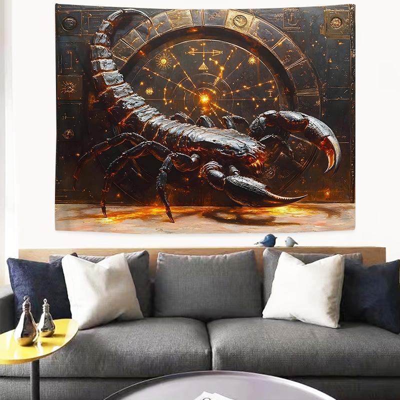 1pc Mystical Scorpio Celestial Tapestry Fantasy Wall Tapestry High-Definition Printing Polyester Tapestries for Bedroom Living Room University Dormitory Indoor Wall Decoration Tapestries with Free Installation Package As Birthday Gift for Friends