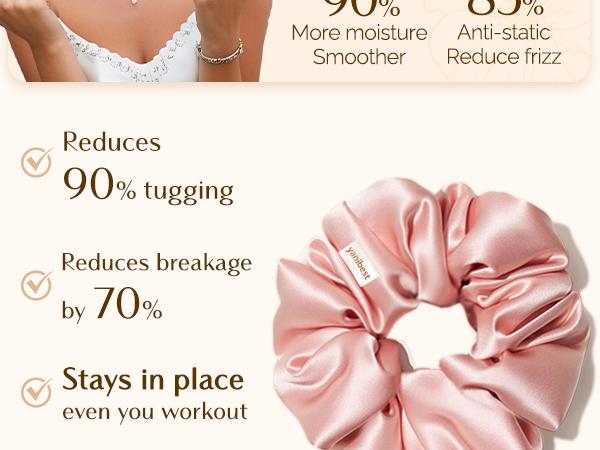 Yanibest 8 Pcs Satin Scrunchies - Silk Scrunchies Ponytail Holders, Soft Satin Hair Ties No Damage，Hair Accessories for Women Girls