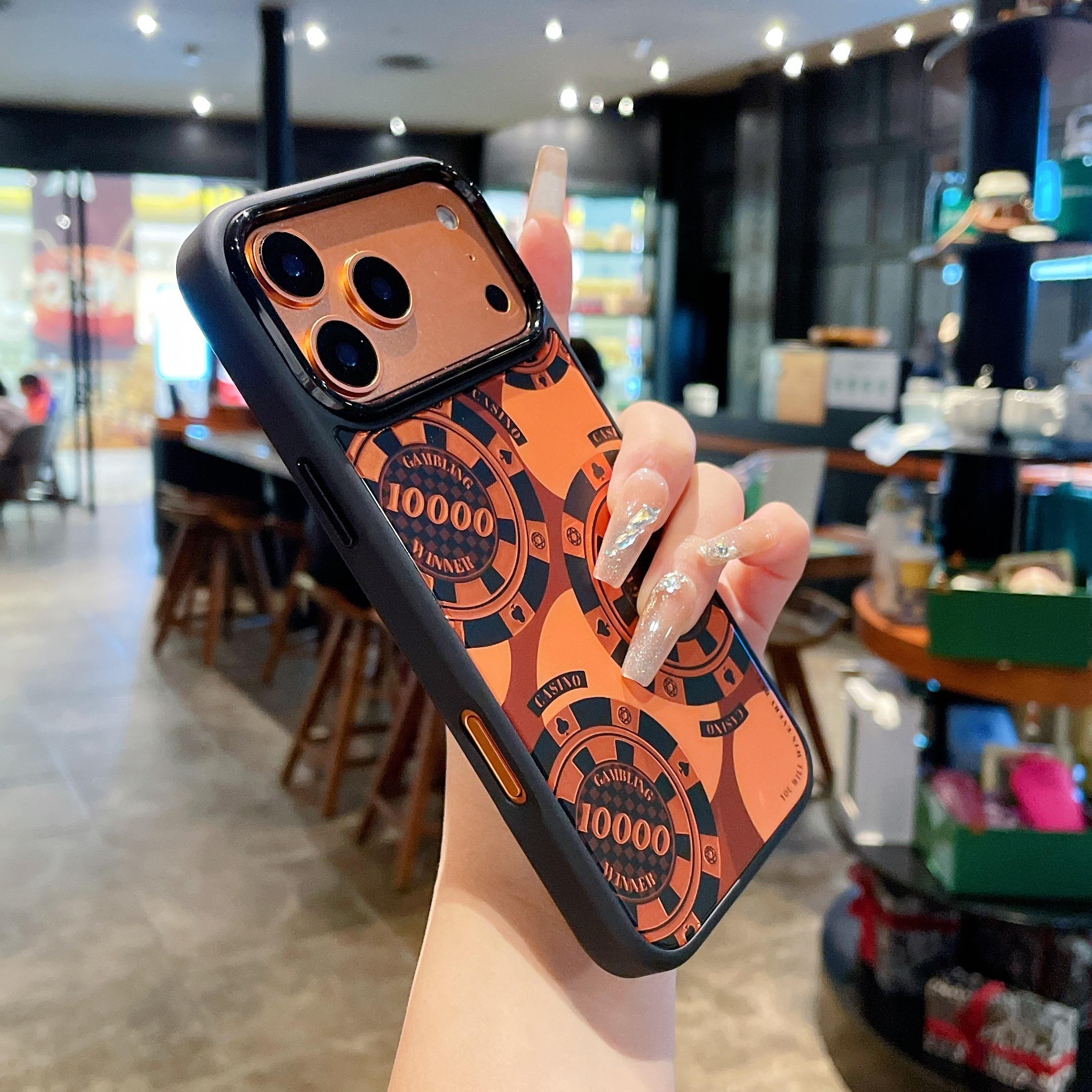 Unique coin-patterned phone case compatible with iPhone 17 Pro Max, Air, 16 Pro, 15 Plus, 14, 13, and 12. Magnetic protective case for full camera protection, premium gold-plated gradient finish, shockproof and scratch-resistant.