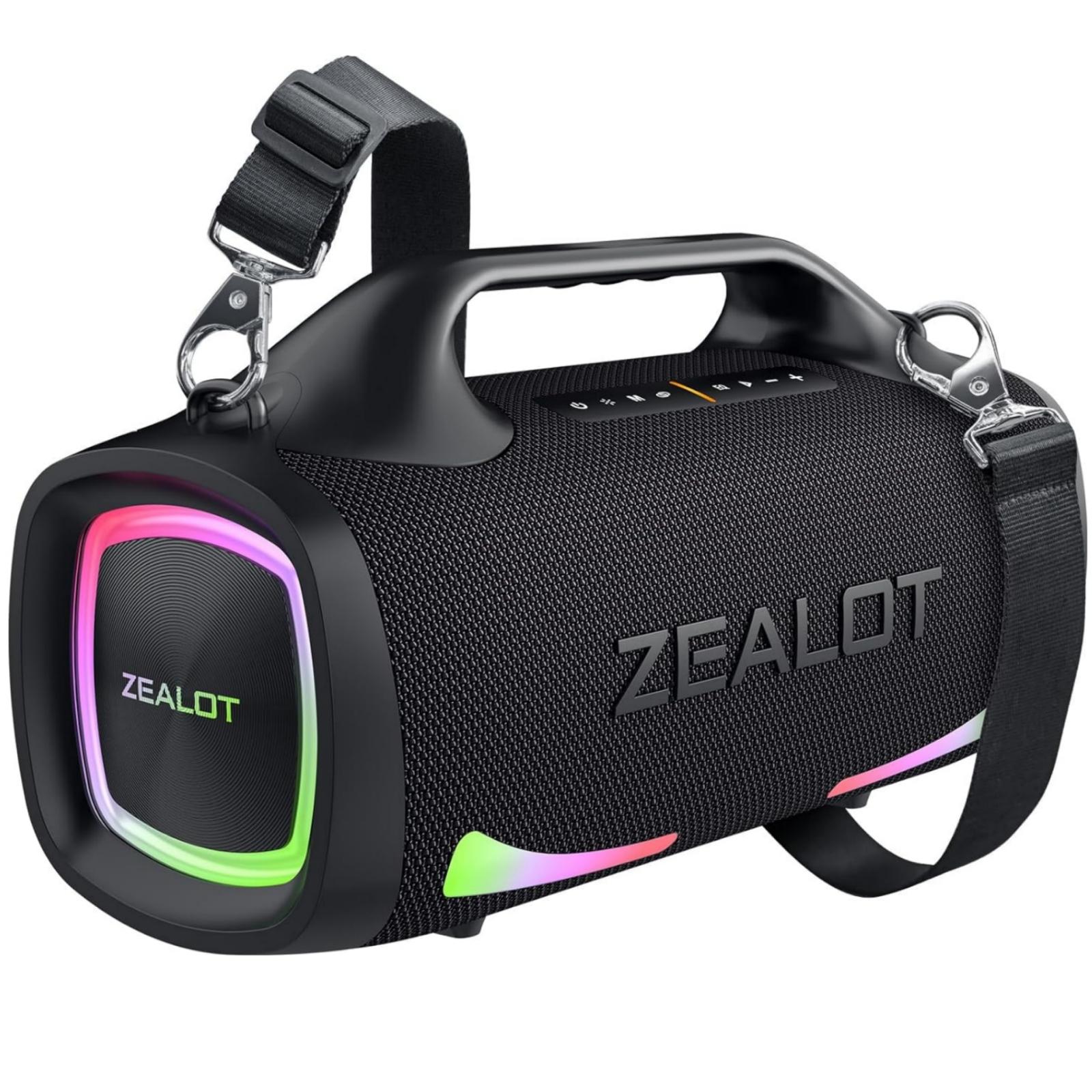ZEALOT Portable Outdoor Speaker - 100W HIFI Bluetooth, IPX7 Waterproof, 24000mAh 48H Play, RGB Lights, EQ/TWS/PD Fast Charge, Perfect Gift for Gym/Pool.