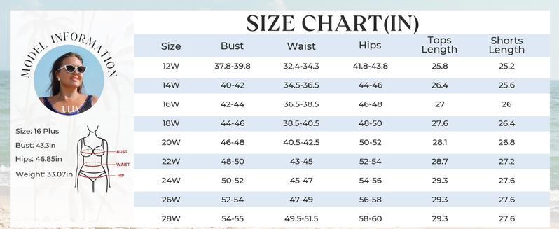 【12-28W】Hanna Nikole Plus Size Two-Piece Swimsuit Women's Sun Protection Knee-Length Swim Shorts Tummy Control Outdoor Swimsuit Tankinis Set Outdoorfun