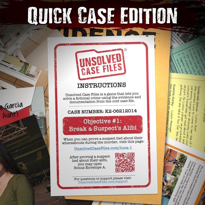 Luna Knight Detective Game Mystery Archive, Cold Case Murder Suspense Game, Suitable for Ages 14+, Friends Party Halloween Christmas, Party Game Cards