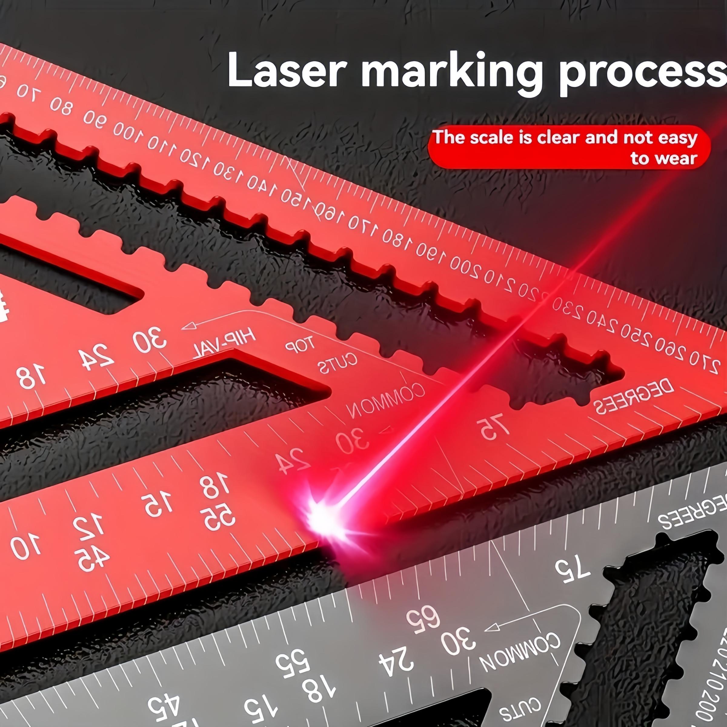 7 Inch Metric Triangular Ruler High Precision with 90° & 45° Angles Linear Measurement for Woodworking, Metalwork, Roofing, Drawing