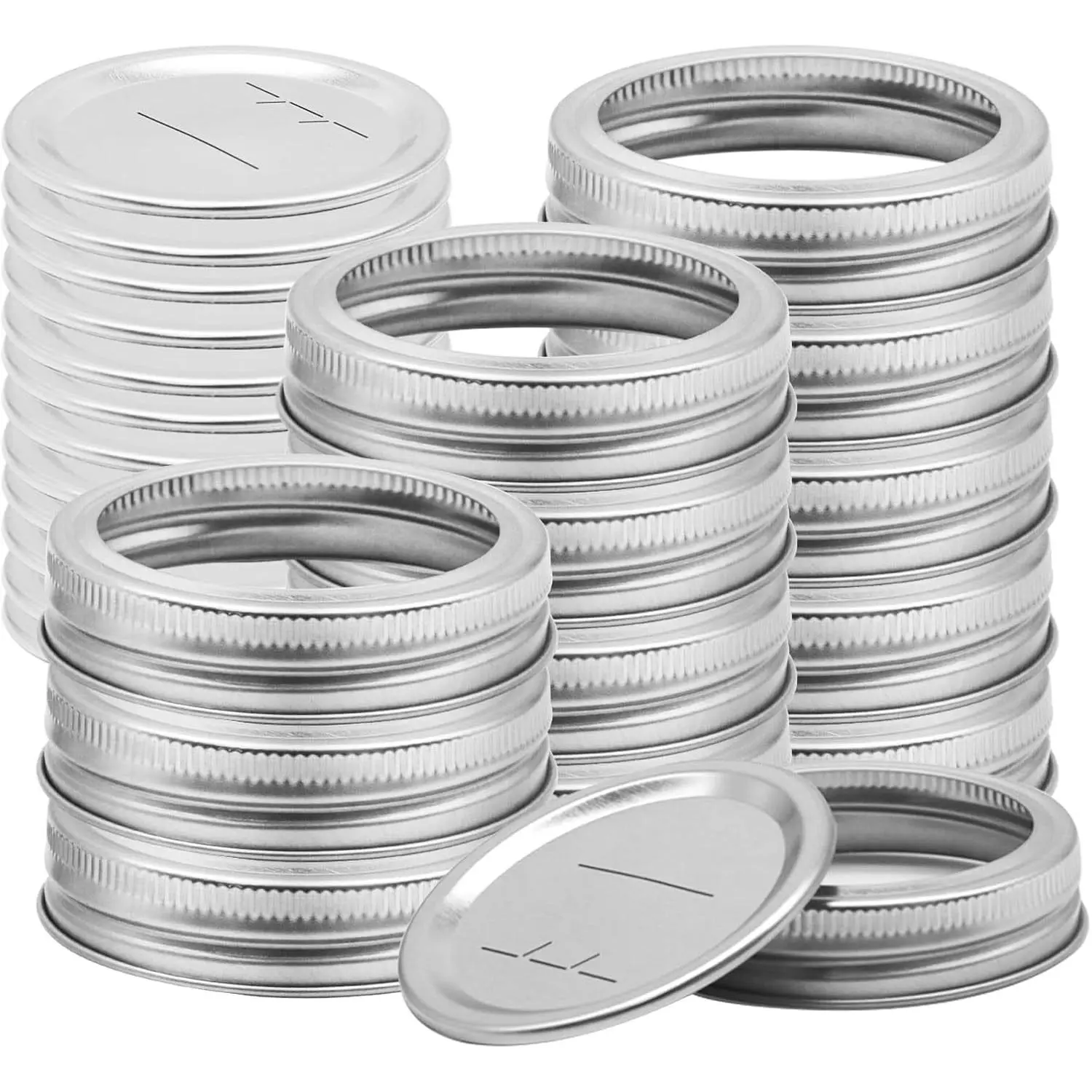 Canning Lids with Rings (12Lids + 12Rings for Regular Mouth Jar) | Canning Lids and Bands/Rings for Mason Jars, Split-type Metal Lids with Silicone Seals Rings Leak Proof