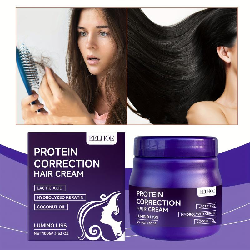 2-piece keratin straightening cream, infused with coconut oil, tames frizzy hair, smooths locks, repairs damaged strands, nourishes with hydrating formula, suitable for thick curly or wavy hair,