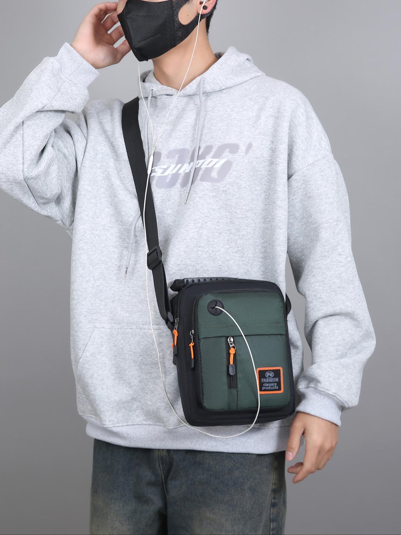 Men's Crossbody Bag, Large Capacity Oxford Fabric, Multi-Functional Design, Multiple Pockets, Adjustable Shoulder Strap, Daily Use