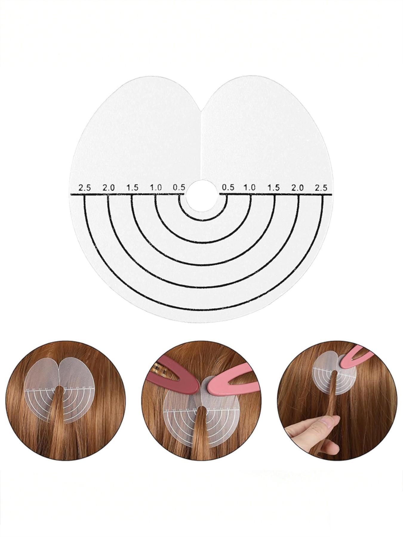 Circular Scale Hair Extension Locator Ruler, Transparent Visual Design, Ideal for Salons and Home Use, Essential Tool for Wig Making