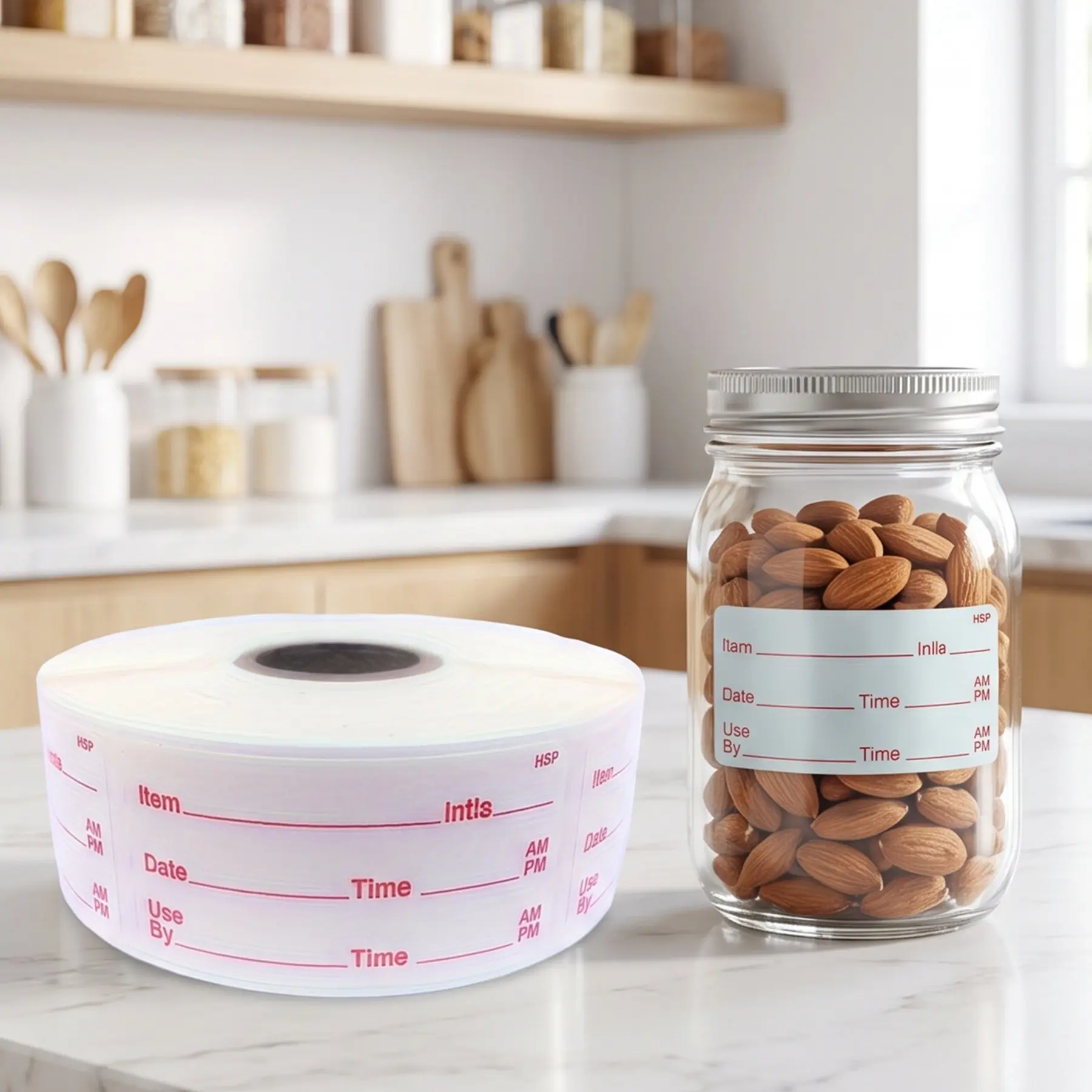 250/500 Labels per roll Dissolvable Food Storage Labels for Home and Restaurant Use Dissolves in Water in 30 Seconds  No Adhesive Residue - Perfect for Glass, Metal, Plastic Containers  0.98x1.96 inch