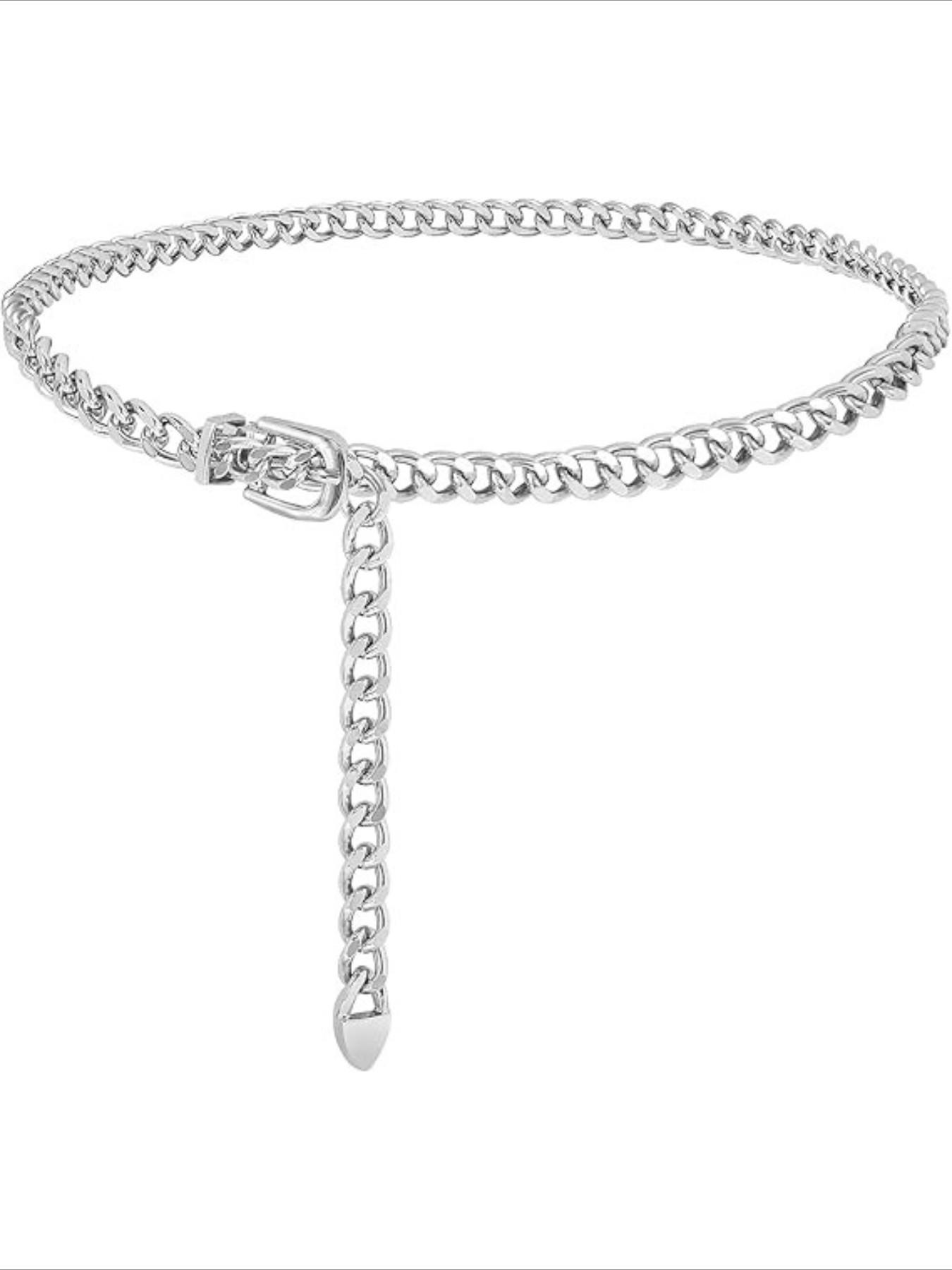 Fashionable Metal Chain Waist Belt, Simple Trendy Unisex Design, Casual All Seasons Accessory, Versatile and Stylish, Chain Belts