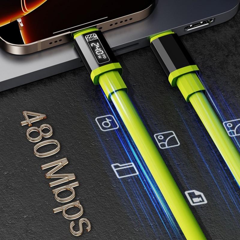 240w PD Fast Charging Cable, Dual Type-C Quick Charge Data Cable, Soft Silicone for Apple/samsung/huawei, Multi-Device Sync