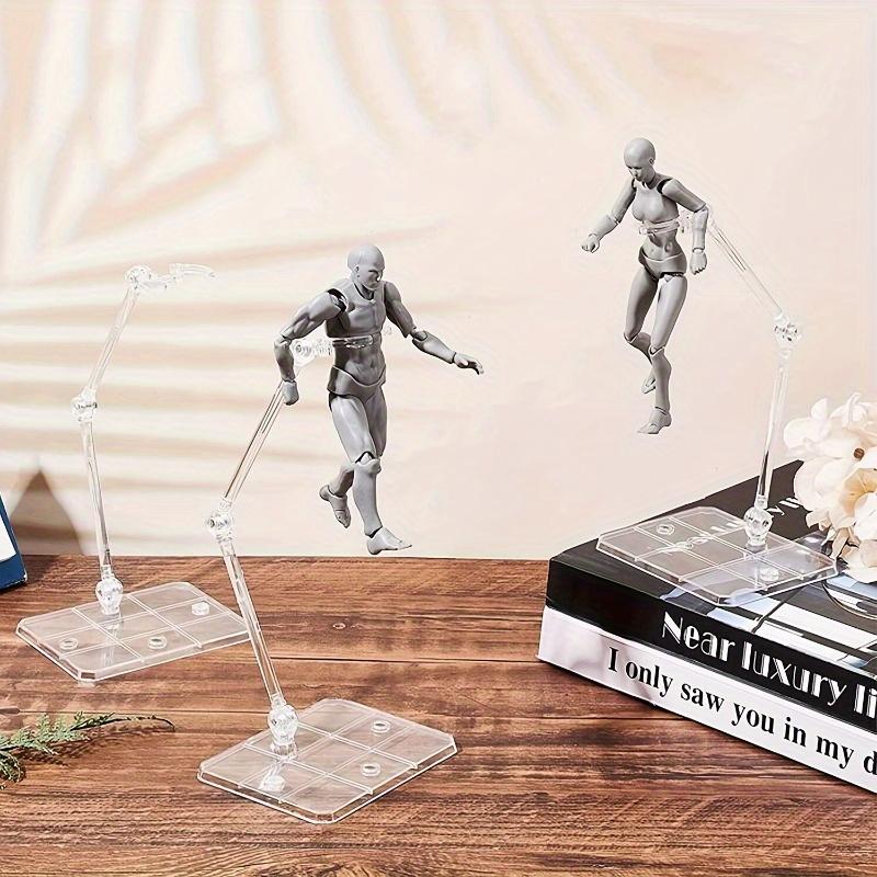Action Figure Stand, Assembly Action Figure Display Holder Base Doll Model Support Stand Compatible with HG RG SD SHF Gundam 1/144 Toy Clear, with Screwdriver