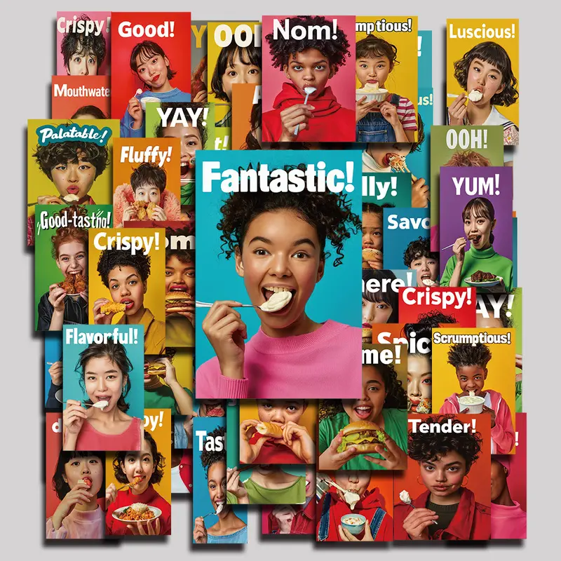 50PCS Weird ad campaign posters Aesthetic Vinyl Stickers Pack for Laptop Water Bottle Phone Case Skateboard Journal Scrapbook DIY Decoration