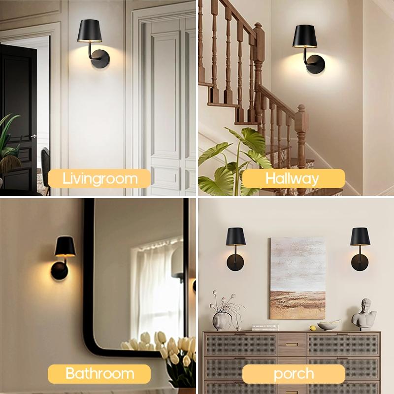 USB Rechargeable LED Wall Light with Remote Control, Modern Mood Lighting, Adjustable Color Temperature, Suitable for Bedroom Living Room Corridor Decoration, Rechargeable Wall Sconces