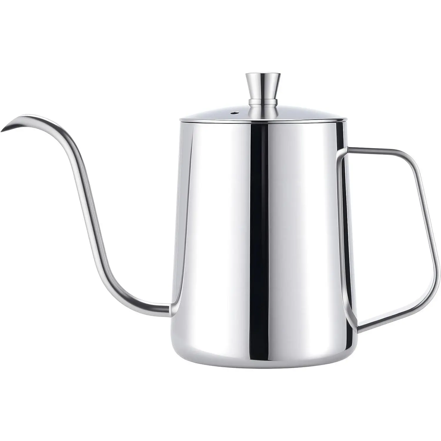 Pour Over Kettle with Lid, Gooseneck Spout Coffee Tea Pot with Lid,20oz Hanging Ear Hand Blunt Long Narrow Drip Cup Gooseneck Kettle, Camping Coffee Pot for Travel Outdoor(Stainless Steel)