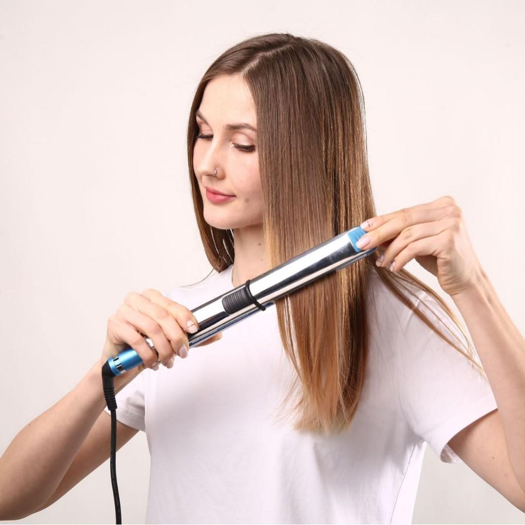 Professional Straightener, Stainless Steel Titanium Flat Iron, Temperature Control, Ceramic Heating, Us Plug, Model Dm-681