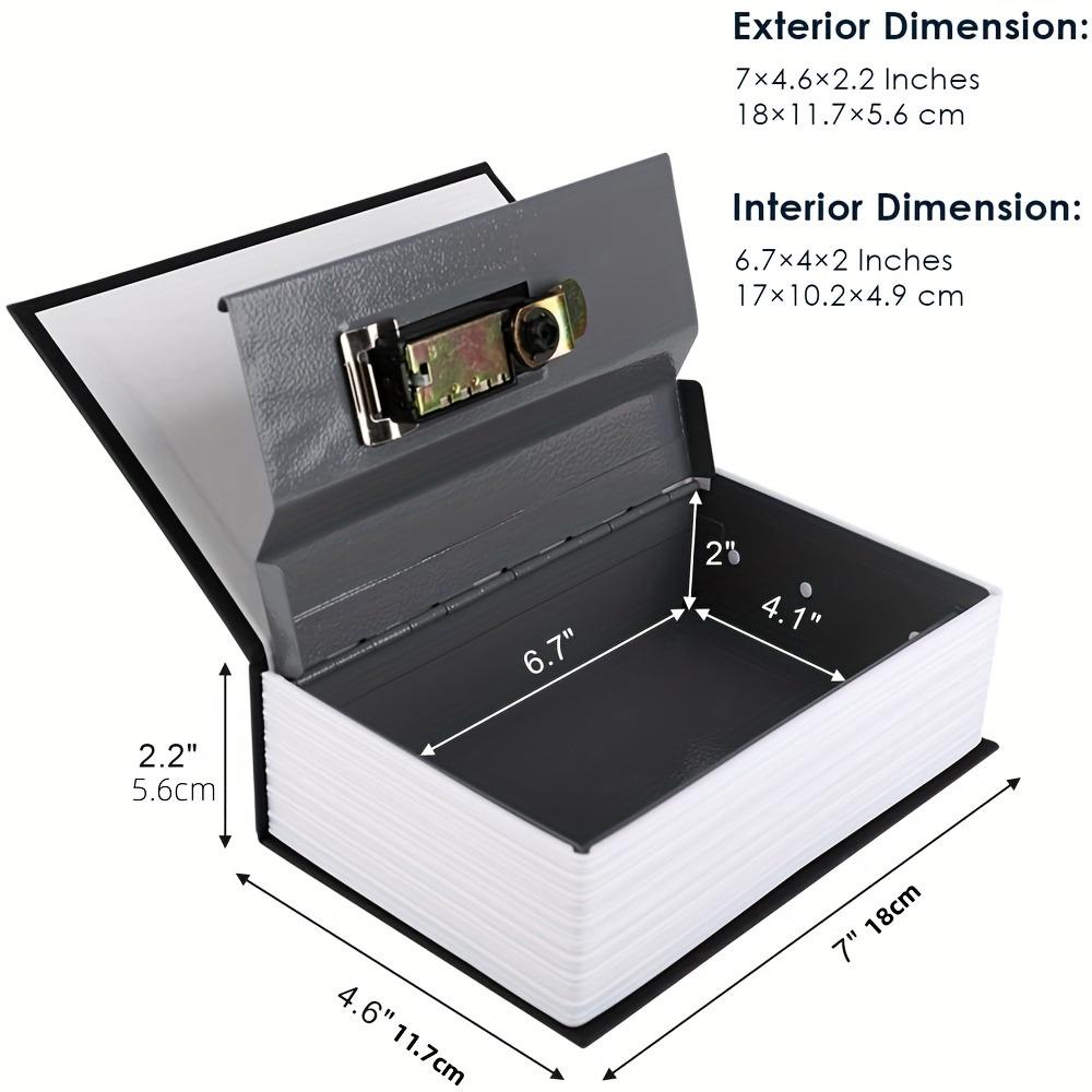 Hidden Book Jewelry Box with Lock, Secret Storage Container with Separate Compartment, Metal Fake Book Keeper for Rings Cash Documents, Unique Gift for Women Girls, Black/Red