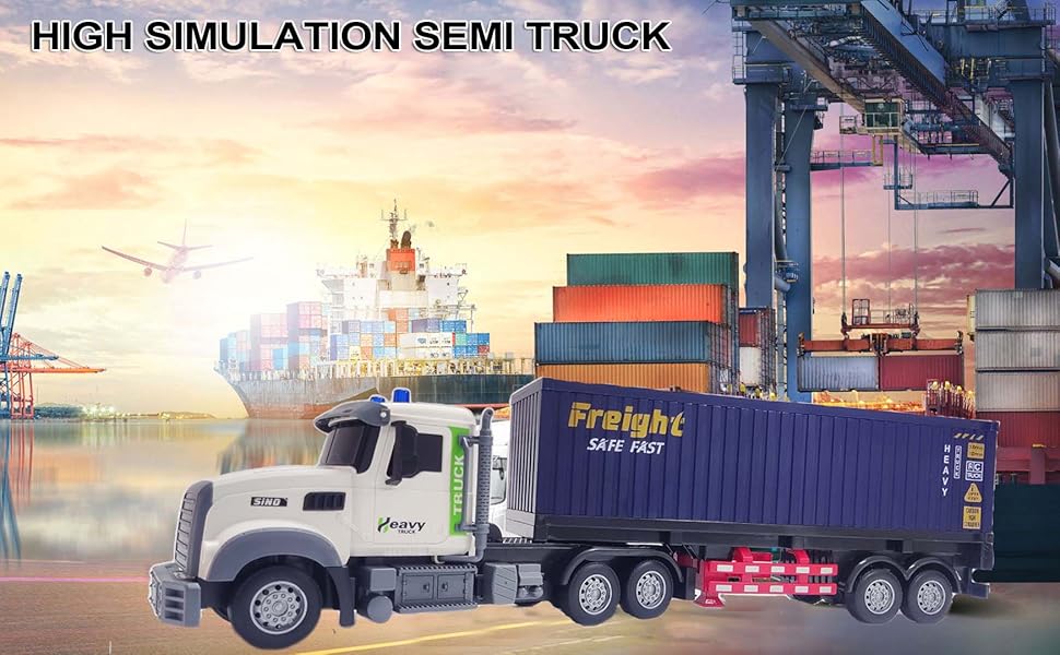 Detachable RC Truck with Container,23.6 Inch 9-Channel RC Semi Truck Toy, 1:12 Container RC Car, Van Truck with Lights & Music,Great Gift for Kids & Adult Detachable RC Truck with Container,23.6 Inch 9-Channel RC Semi Truck Toy, 1:12 Container RC Car, Van Truck with Lights & Music,Great Gift for Kids & Adult