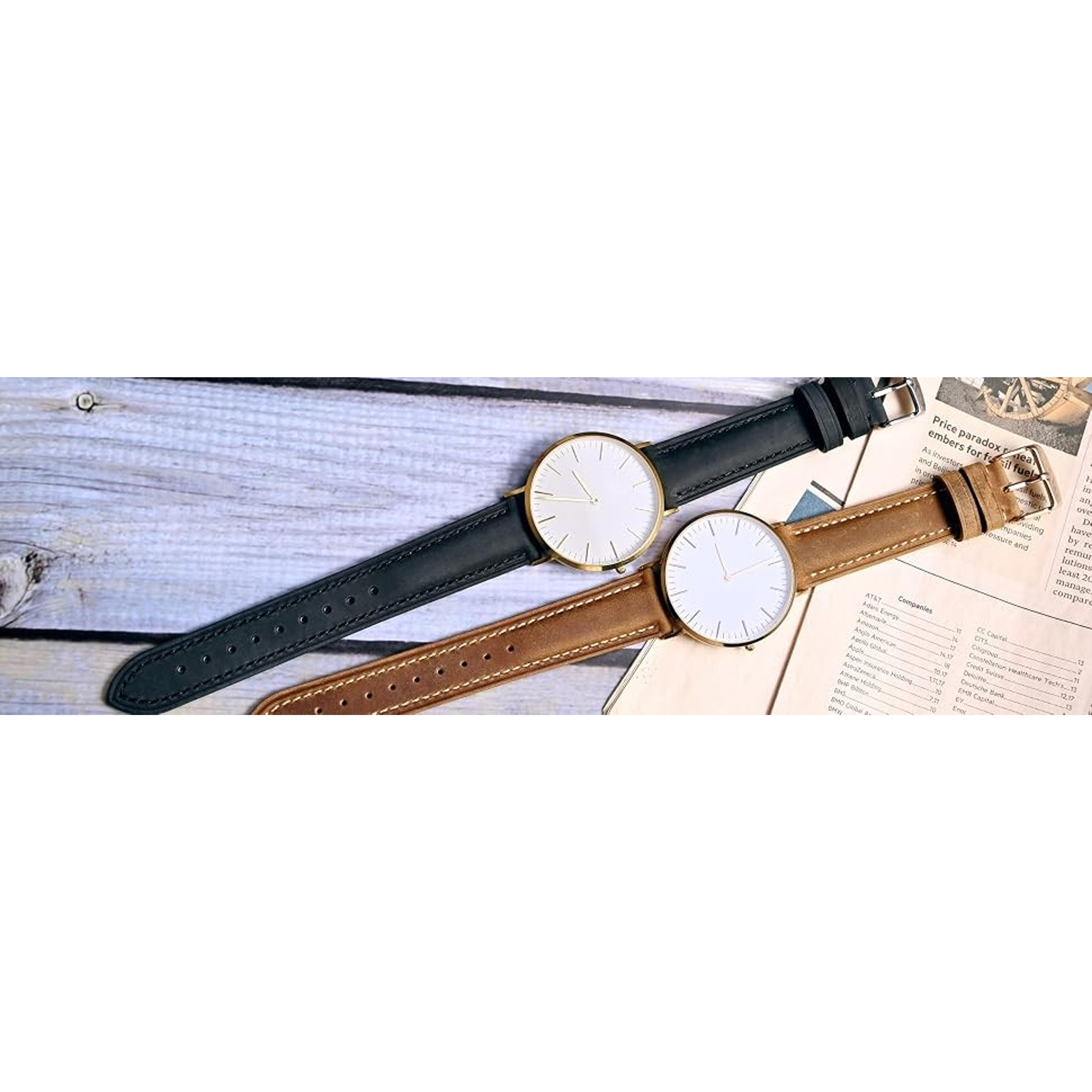 Vintage Leather Replacement Watch Strap Bracelet, Band Width 14mm-24mmGift