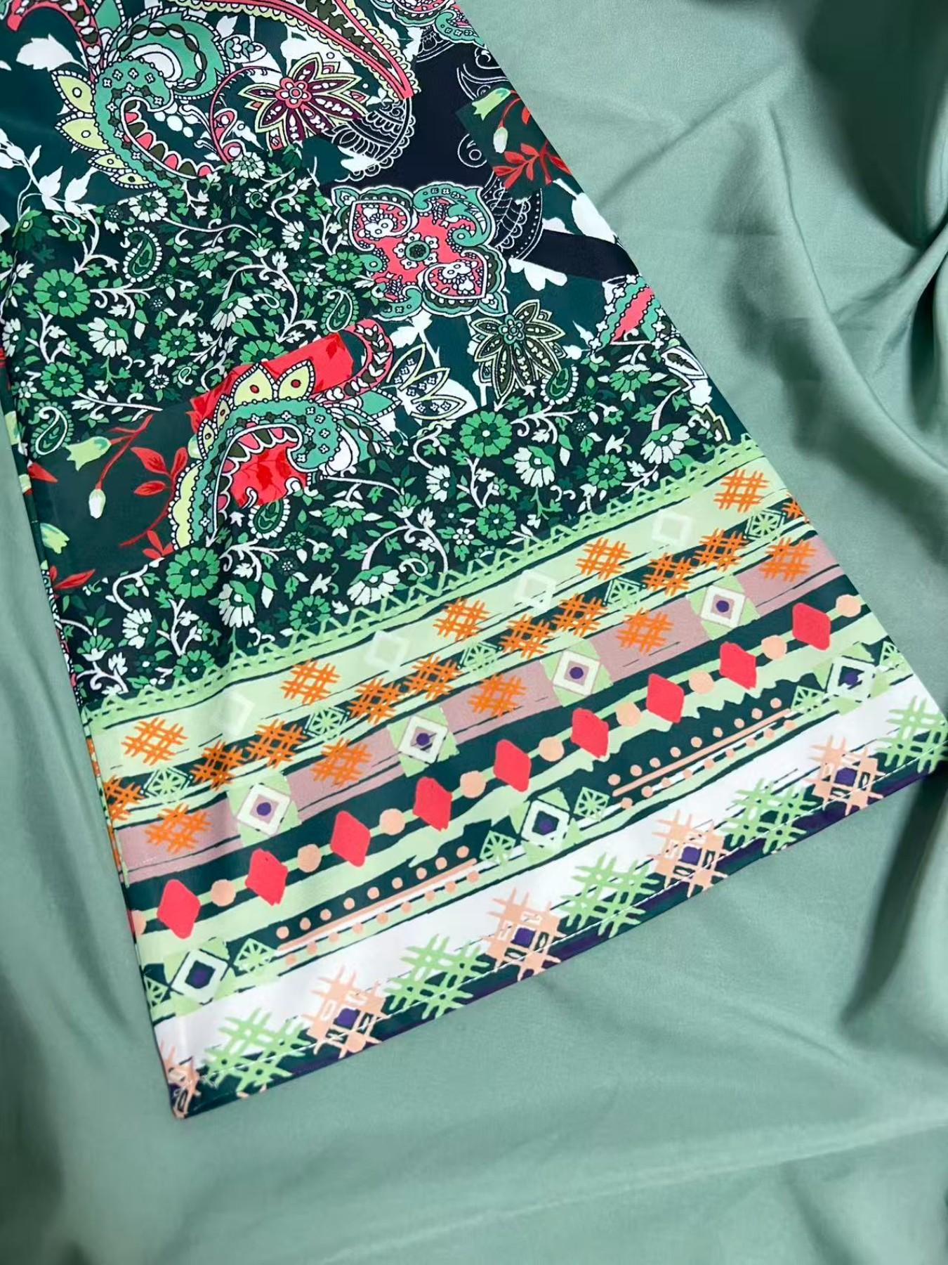 Middle Eastern Ramadan Eid Abaya, Ink Colorblock Cashmere Flower Long Robe, Dubai Style Luxury Kaftan Evening Gown