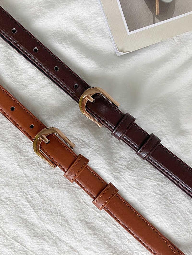 Women's Minimalist Casual Plain Color PU Leather Belt, Vintage Trendy Belt, Fashionable Versatile Belt for Jeans & Dress Decoration Women's Minimalist Casual Plain Color PU Leather Belt, Vintage Trendy Belt, Fashionable Versatile Belt for Jeans & Dress Decoration