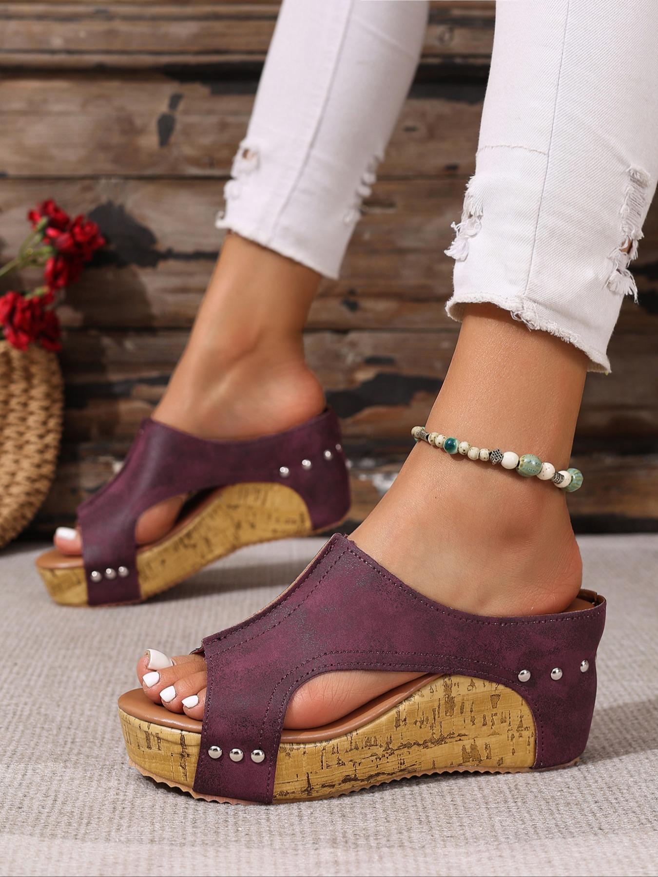 Women's Fashionable  Platform Sandals, Casual Comfortable Wedge Sandals for Summer, Female All-match Shoes for Daily Wear