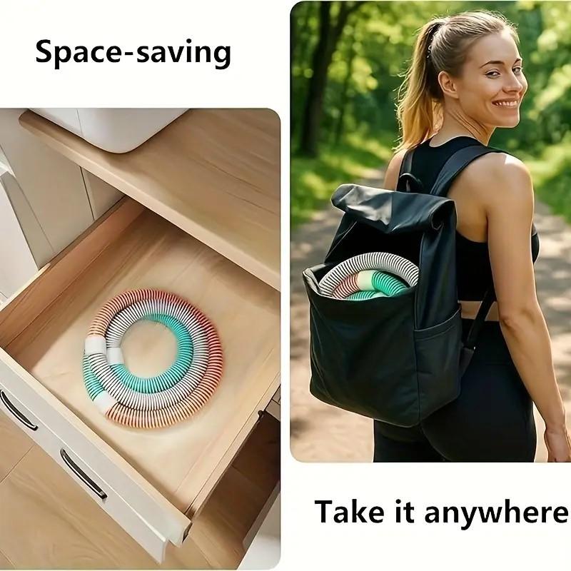 1pc Adjustable Abdominal Shaping Fitness Ring - Foldable Core Strength Training Hoop, Four-Color Splicing Design, Battery-Free, Easy Assembly Spring Design, Better Waist Protection, Non-Tiring, Suitable for All Fitness Levels, Durable Home Gym Equipment,