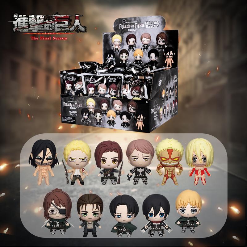 Attack on Titan Blind Bag Keyring/Blind Box Figure 1pc Random One Officially Licensed 3D Cartoon Mystery Anime Keychain Bag Clip Table Decoration Armin Eren Mikasa Levi Hange Christmas Halloween Friends Birthday Anniversary Gifts Limited Edition Accessory