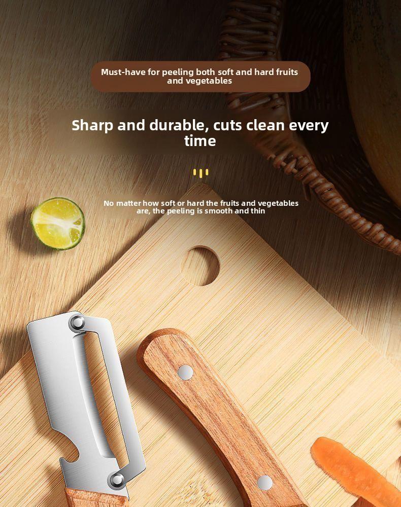 Kitchen Multi-Function Stainless Steel Thickened Fruit Peeler Knife for Sugar Cane and Pineapple Skin Removal Special Tool