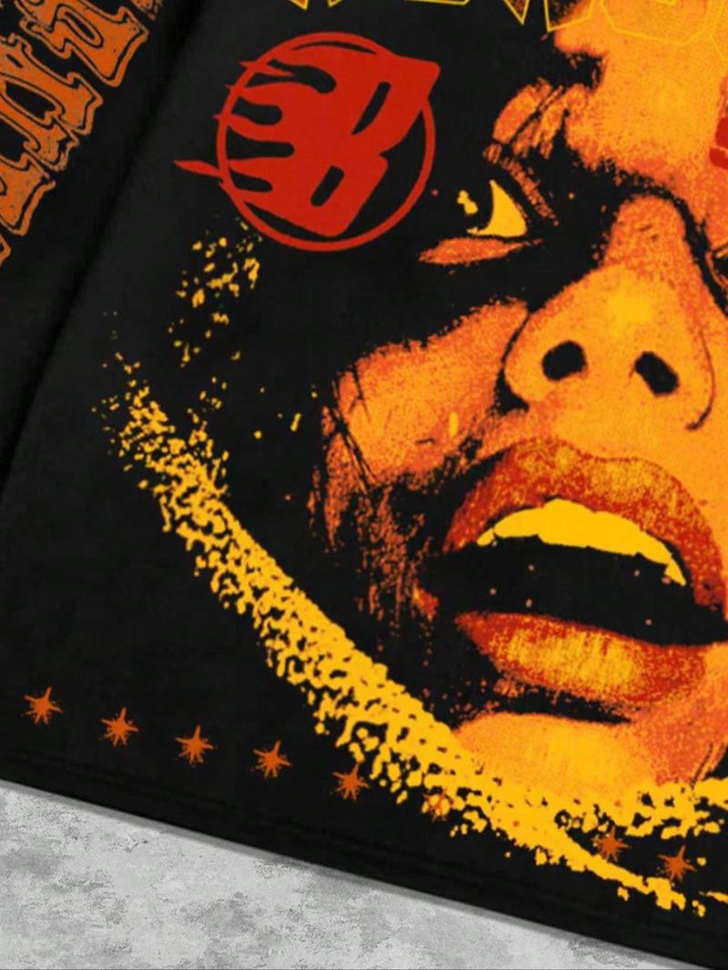 Men's Street Style Jesus Print T-Shirt, Casual Spring & Summer Wear, Retro 2000s Fashion, Autumn Collection