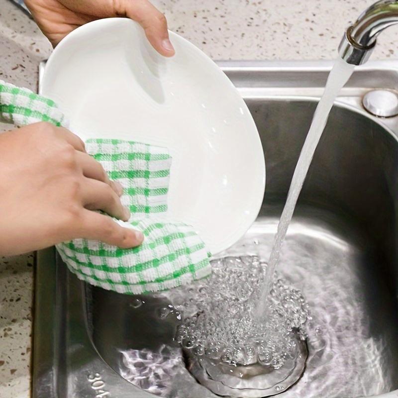 6-Pack Heavy-Duty 100% Cotton Dish Towels - Super Absorbent Kitchen Cloths, Quick-Drying & Lint-Free, Multi-Purpose Cleaning Towels for Dishwashing, Countertops, Bathroom - Reusable Dish Towels (Hand Wash Only) - Ideal for Home & Commercial Kitchens