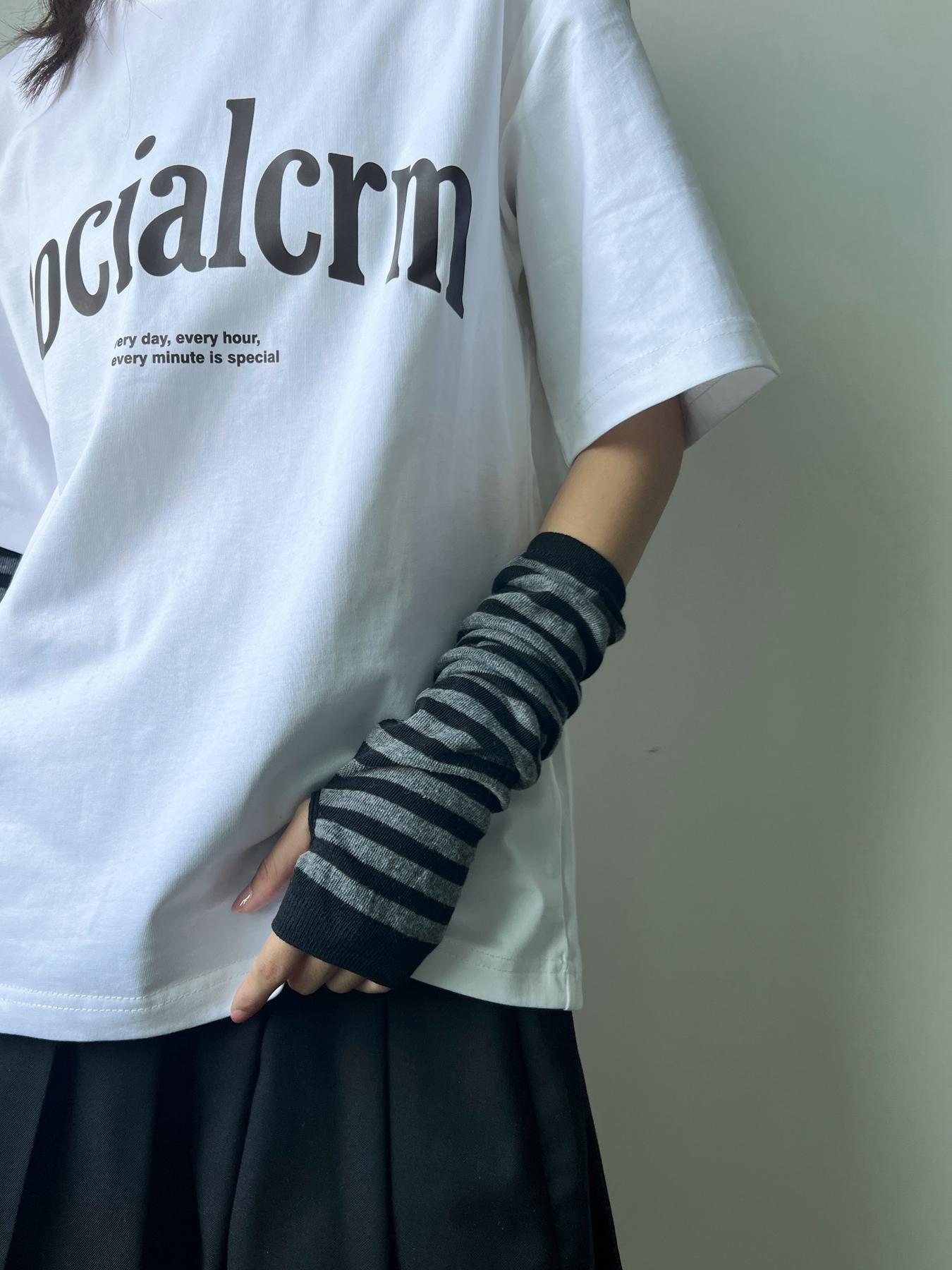 Women's 1 Pair Colorblock Striped Pattern Fingerless Gloves, Fashion Cute Casual Cozy Gloves for Daily Outdoor Wear, Women's Clothing Accessories for Summer Spring Fall