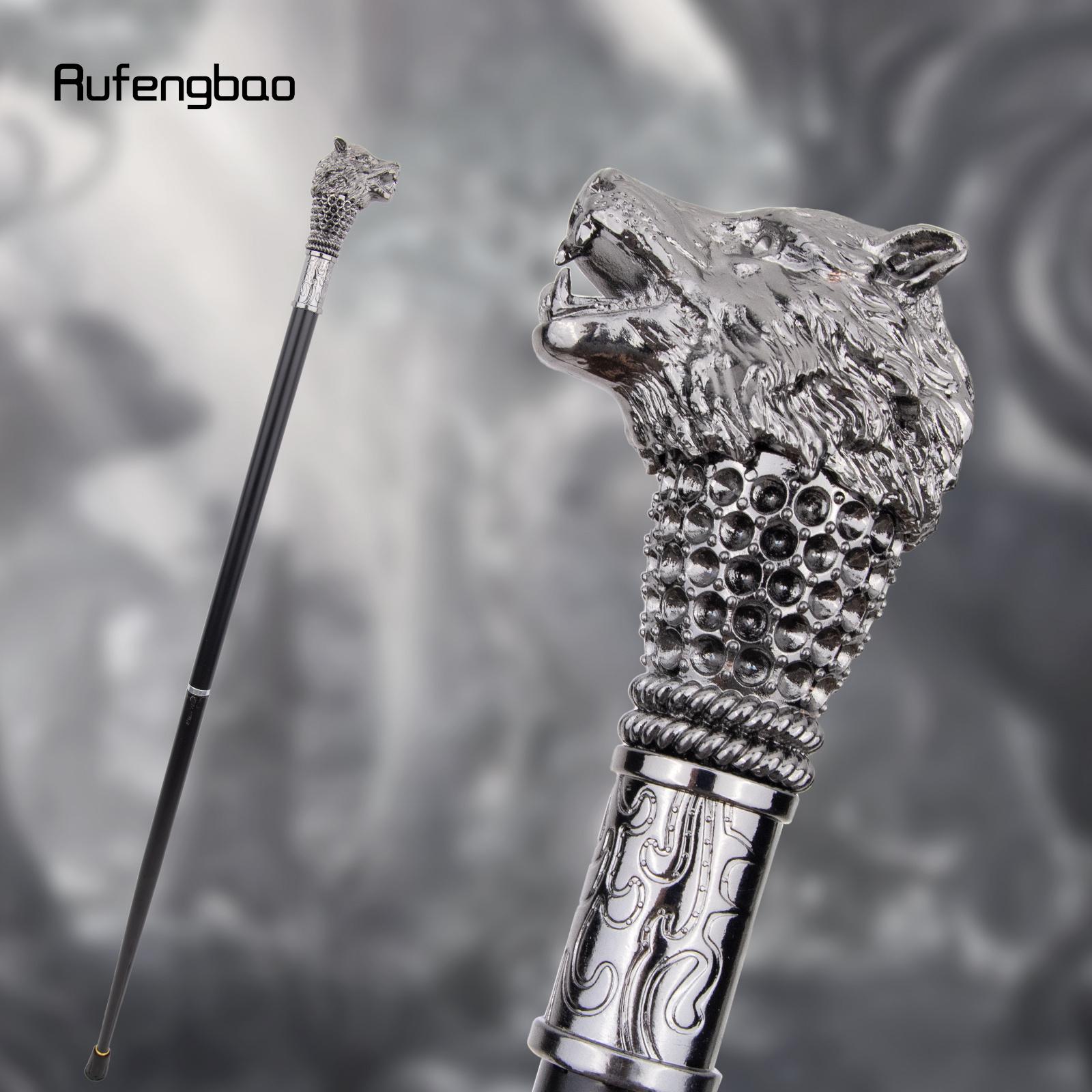 Silver Wolf Fashion Stick Decorative Stick Cospaly Vintage Party Fashionable Cane Crosier 91cm