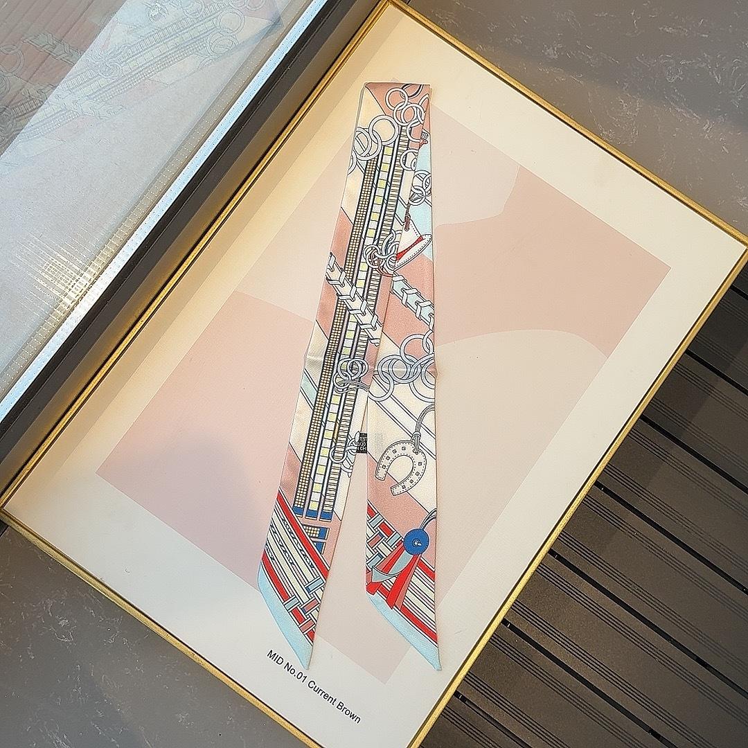 5-Piece Scarf Bag Set for Women, Narrow Scarf with Tie, Hair Accessory Neck Scarf, Fashion Gift Accessories, Ideal for Women