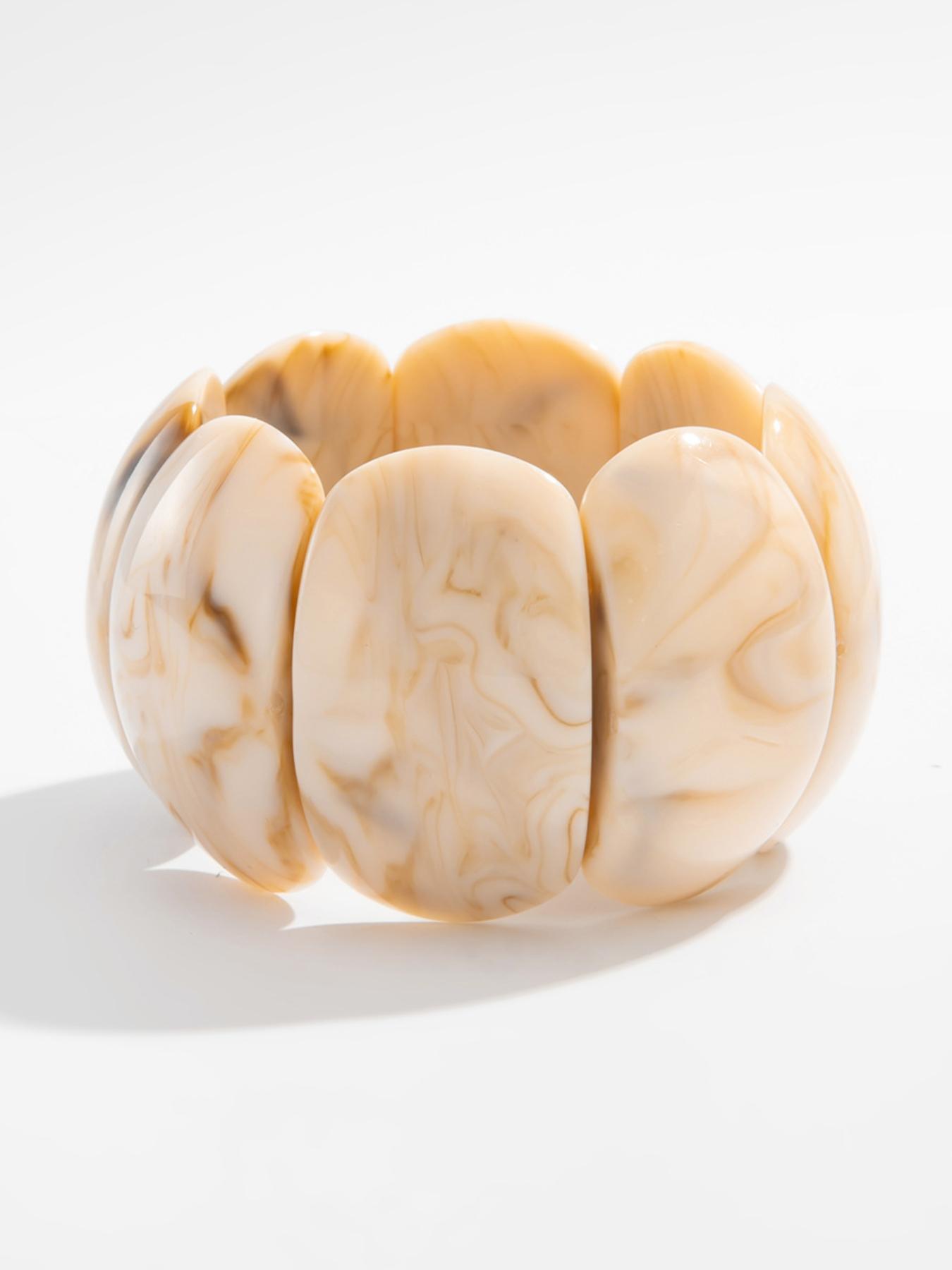 Bohemian Style Geometric Resin Cuff Bracelet, Stackable Bracelets, Fashionable Lightweight Luxury Jewelry Gift for Women, Perfect for Daily Wear & Parties