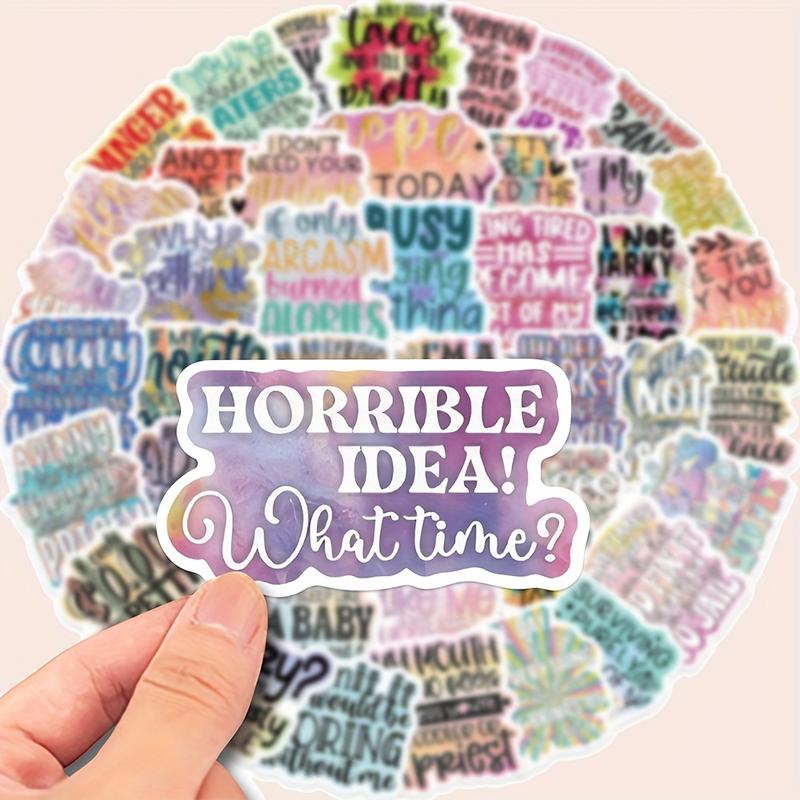 50pcs Funny Sarcasm Stickers, Colorful Graffiti Decorations for Phones Laptops Water Bottles Helmets, Perfect for Daily & Holiday Use