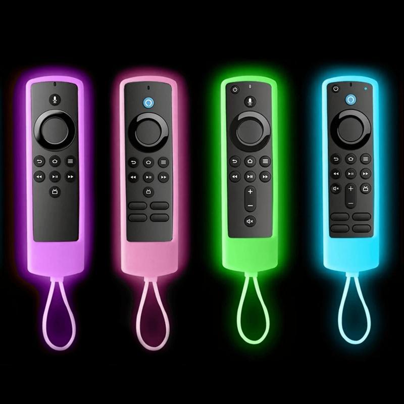 Glow in The Dark Remote Control Case with Lanyard, 1 Count Dustproof Remote Control Cover, Remote Control Protector for Fire TV Stick 4K Lite Cube