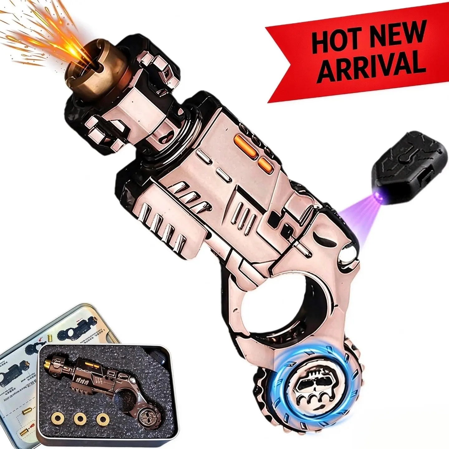 Mini Alloy Toy Gun, Silent Stress Relief Toy with Touch Slider, Unisex High-End Gift, Cool Christmas Present, Fun Fidget Toy