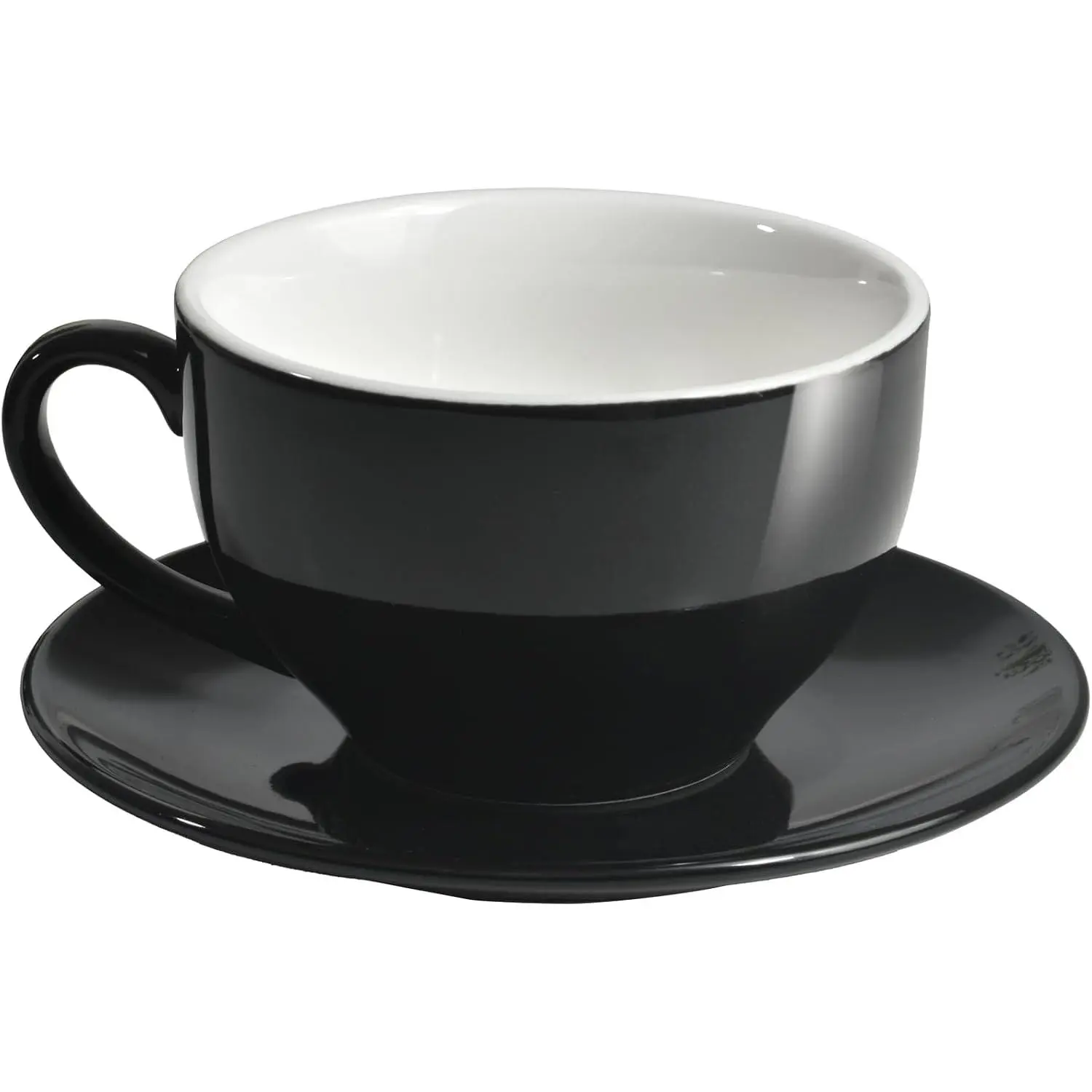 Porcelain Coffee Cup with  220ml/7.3oz for Cappuccino, Latte, and , Black
