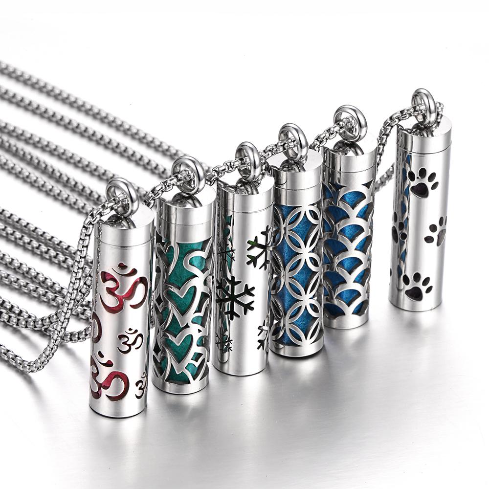New Aromatherapy Essential Oil Diffuser Necklace - Stainless Steel Open Locket, Stainless Steel Jewelry, 70cm Chain, 1pc Perfume Pad, Everyday Wear Costume Jewelry Necklace