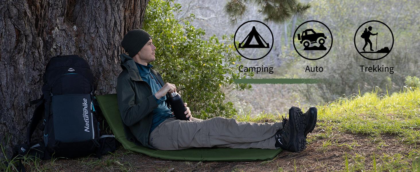 Naturehike Self-Inflating Sleeping Pad with/without Pillow, Ultra-Light, Waterproof Camping Mattress for Backpacking, Connectable for Multi-Person Use portable inflatable FathersDayGift