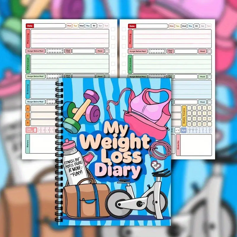 Portable Weight Loss Plan Notebook, Body Weight Tracking Planner Journal, Daily Weight Management Diary for Fitness and Fat Loss