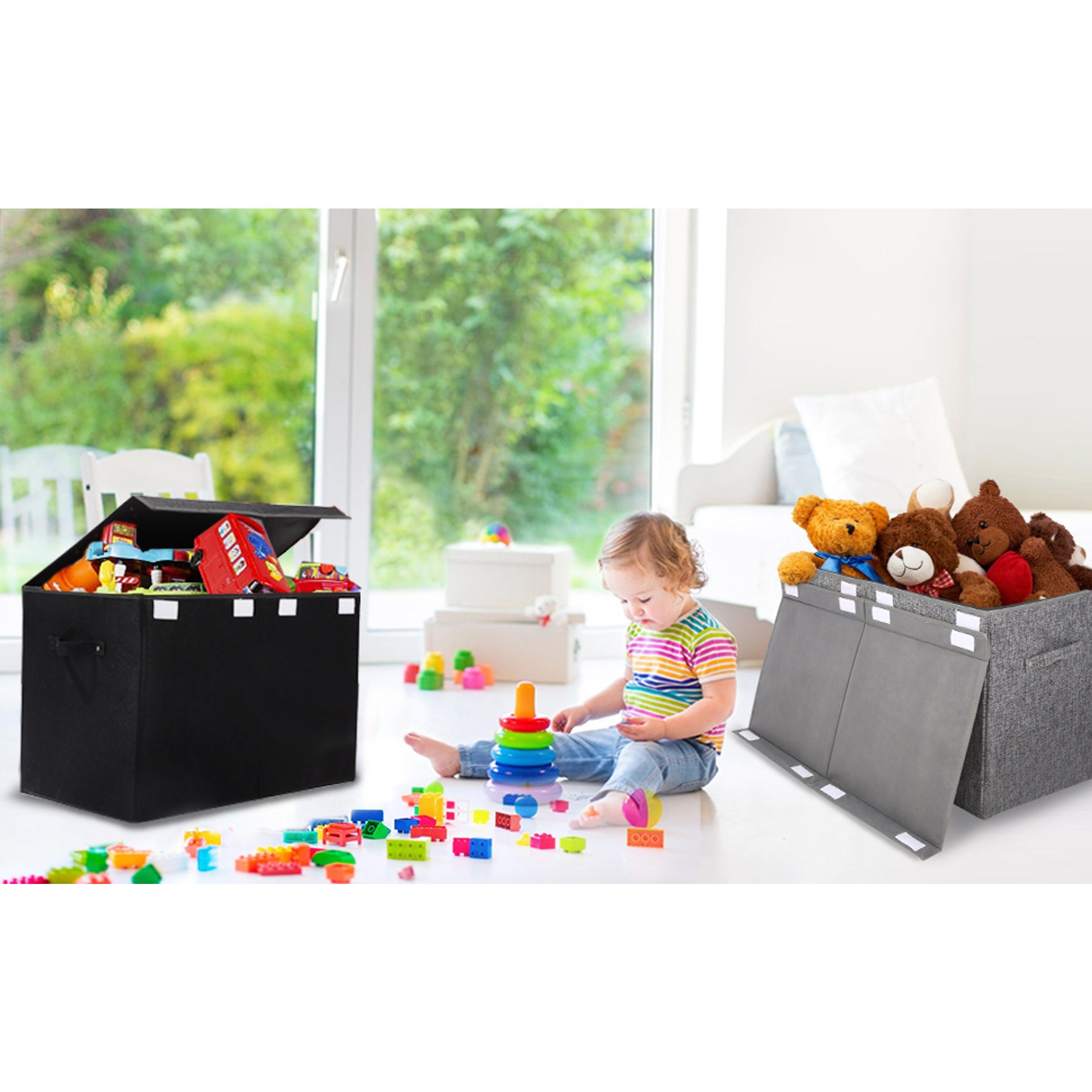 Linen Pink Collapsible Kids Toy Box Chest with Flip-Top Lid - 25"x13"x16" Indoor Furniture Organiser, Shelf-Compatible Decor Basket for Nursery, Laundry Storage, Fabric, Room Decor Linen Pink Collapsible Kids Toy Box Chest with Flip-Top Lid - 25"x13"x16" Indoor Furniture Organiser, Shelf-Compatible Decor Basket for Nursery, Laundry Storage, Fabric, Room Decor