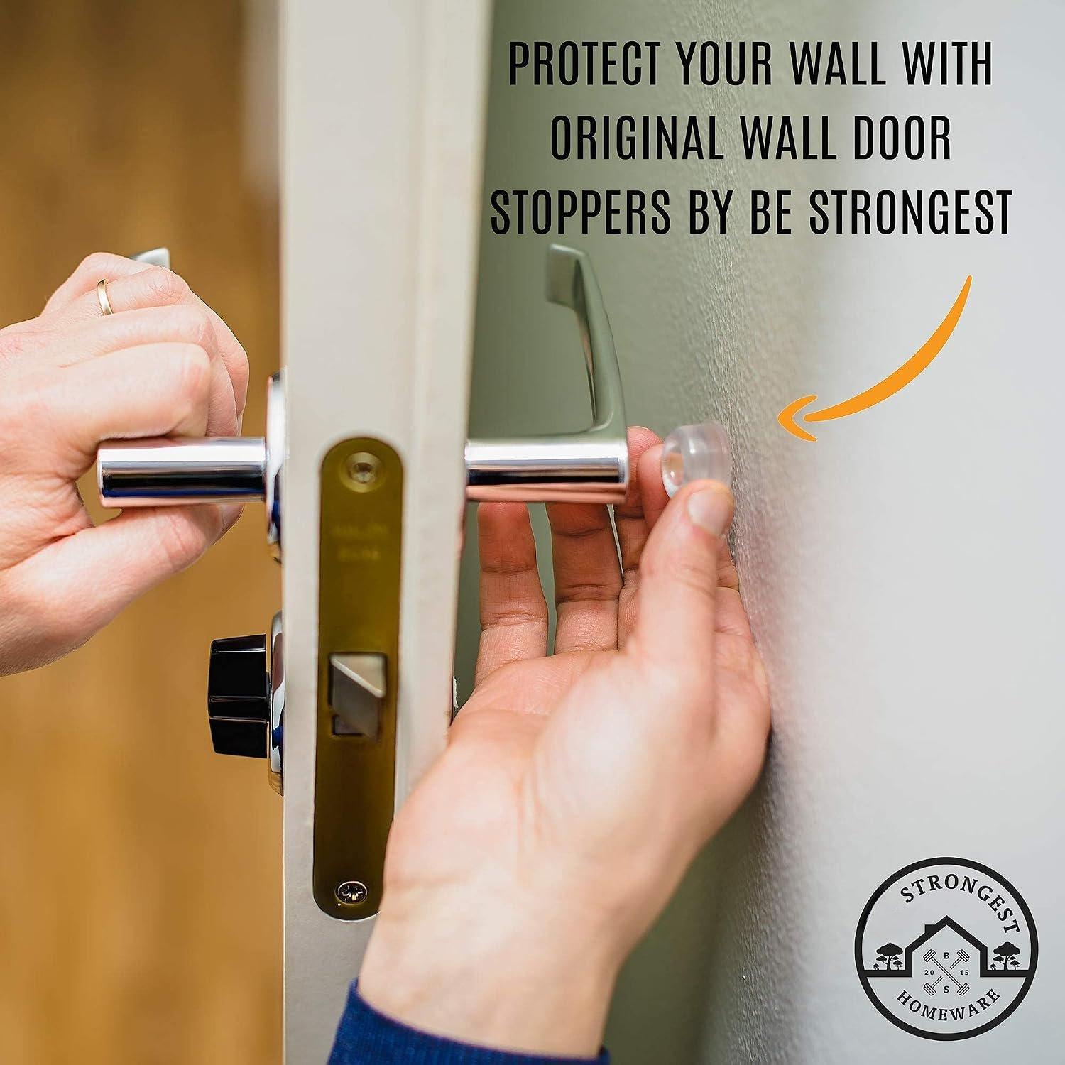 Door Bumpers for Walls - Small Size Rubr Bumpers - Clear Door Stoppers | 12-Pack, Self-Adhesive Bumpers, Door Knob Protection, Headboards and Shower Doors