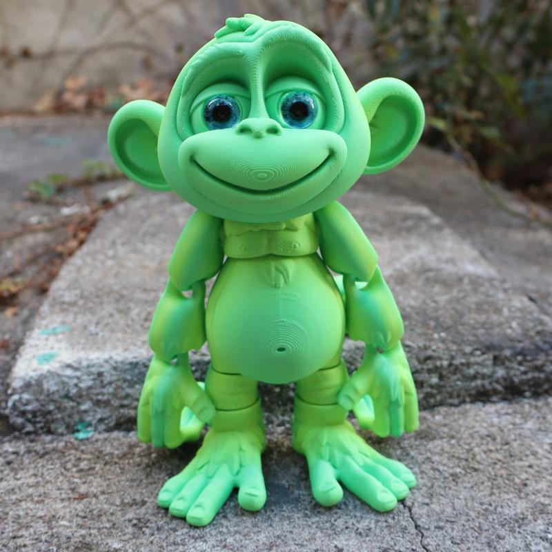 3D Printed Climbing Monkey Statue, Articulated Monkey Figurine, Realistic Eyes Home Decor, Perfect for Halloween Christmas Gifts, Birthday Present, Animal Figurine